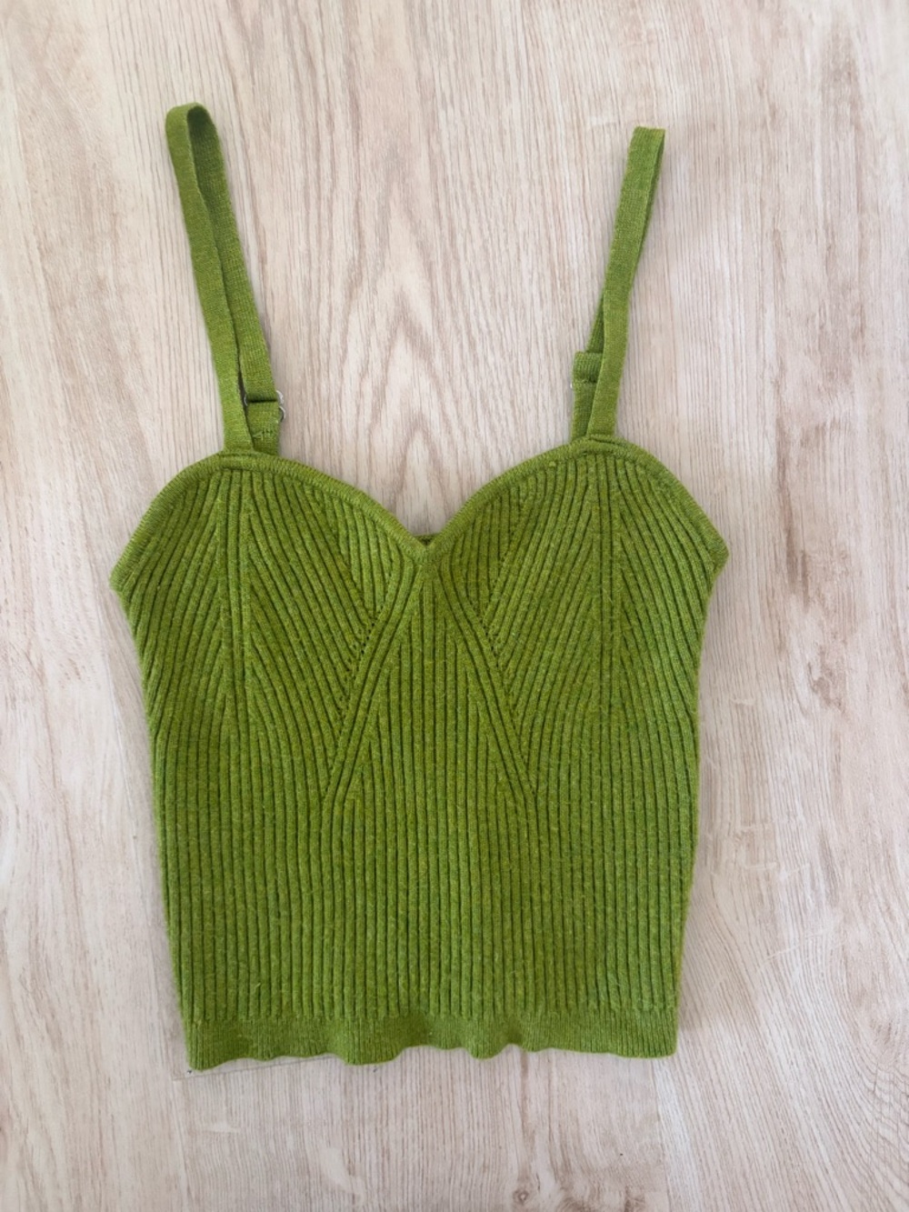 wild fable Green Ribbed Knit Tank Top Size XXS